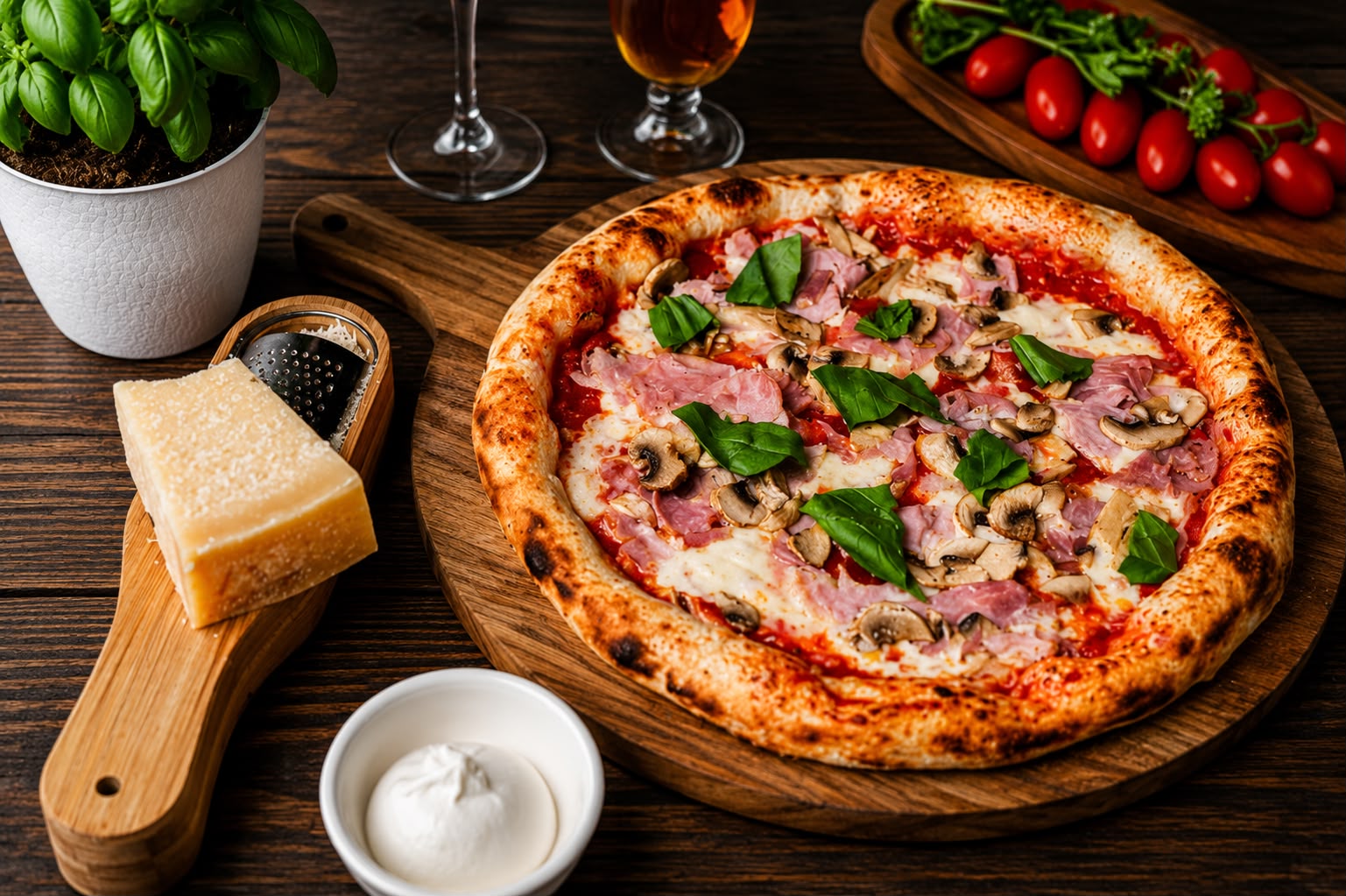 pizza-prosciutto-e-funghi.jpeg Prosciutto e Funghi - imagine 1